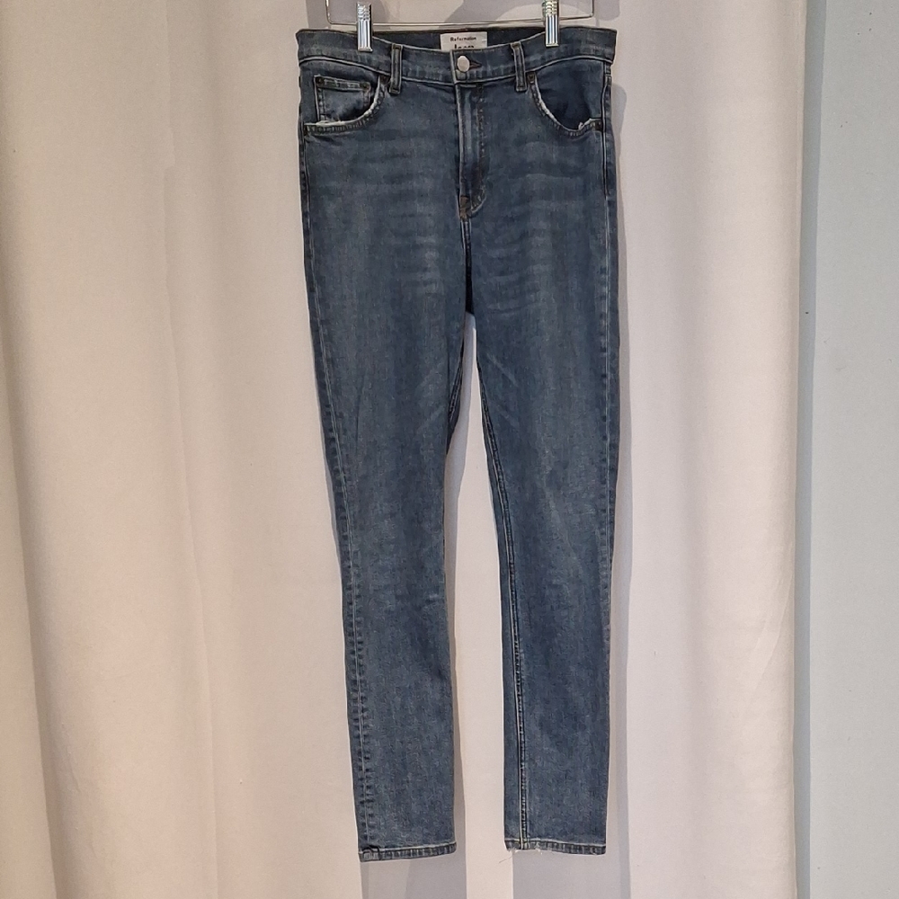 Reformation Jeans Mid Skinny Rhine Blue Skinny Jeans Size 28
